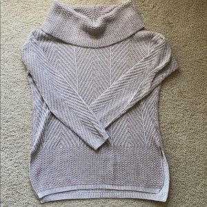 Tan and Ivory cowl neck sweater